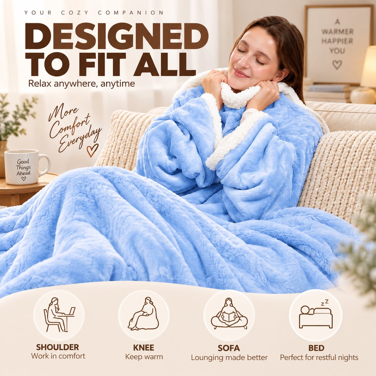 COZY Heated Wearable Blanket – Designed to fit all