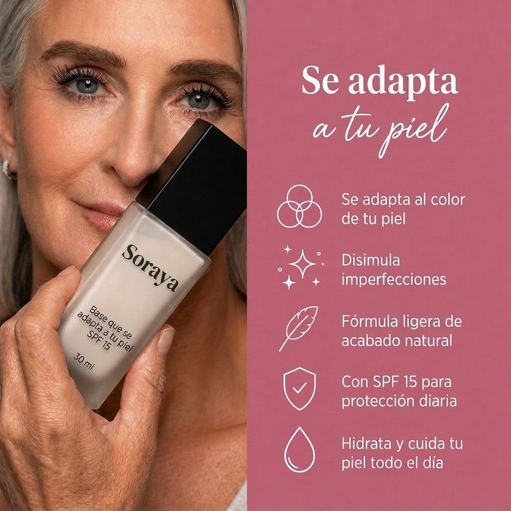 Base de maquillaje que se adapta a tu tono de piel Soraya
