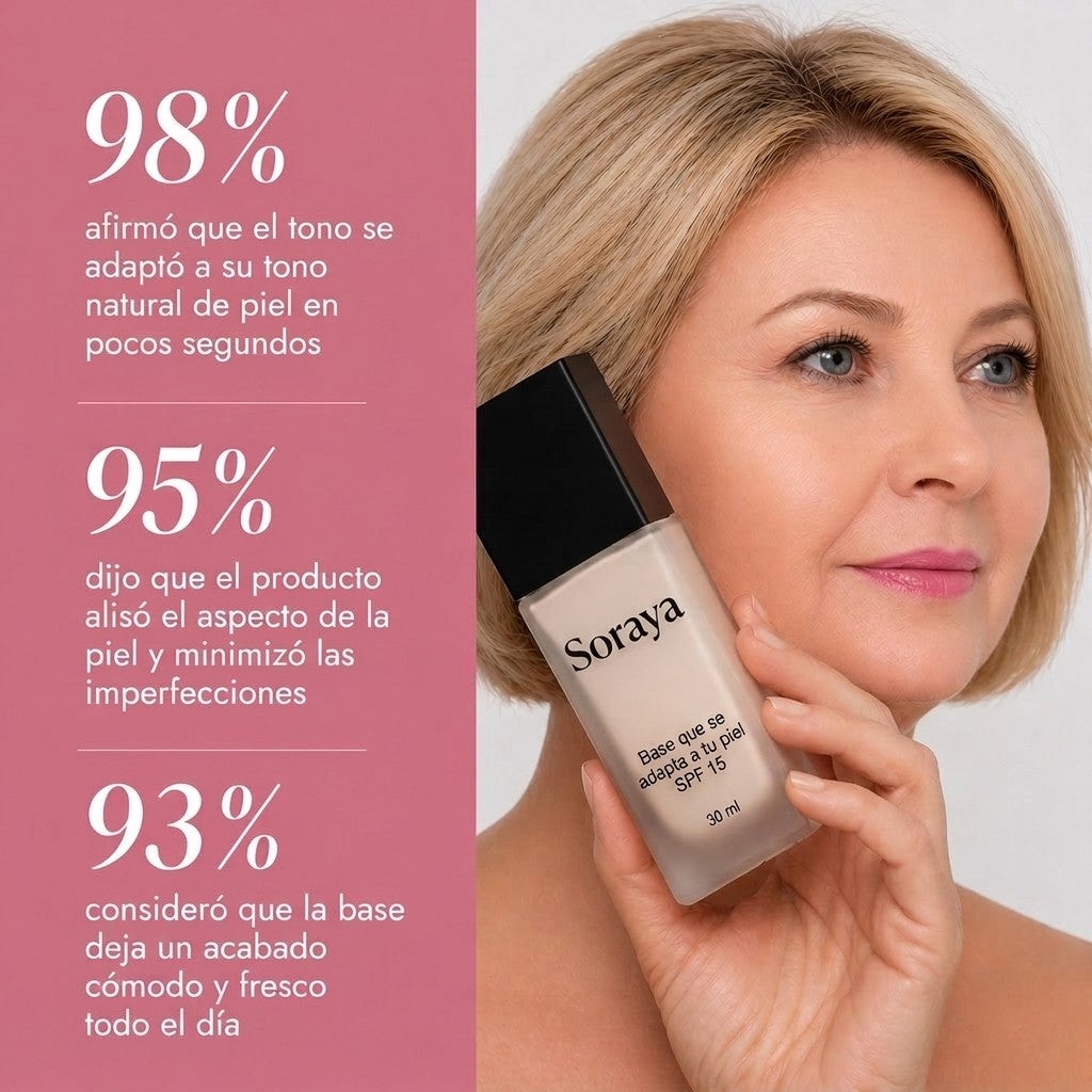 Base de maquillaje que se adapta a tu tono de piel Soraya