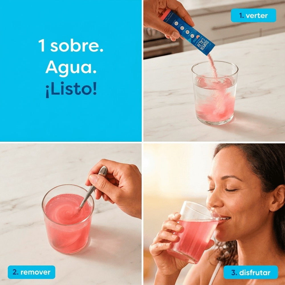 Cómo prepararlo: 1 sobre, agua, listo